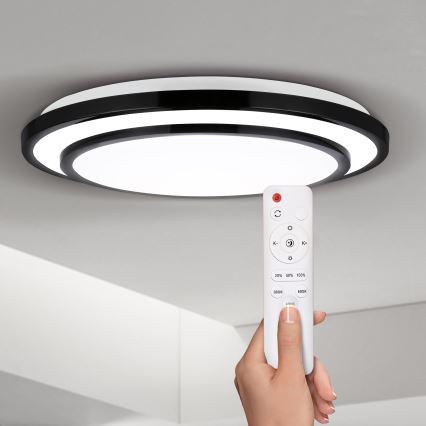 Brilagi - Светодиодный потолочный светильник с регулированием яркости LUCIANO LED/48W/230V 3000-6500K диаметр 39 см черный + дистанционное управление