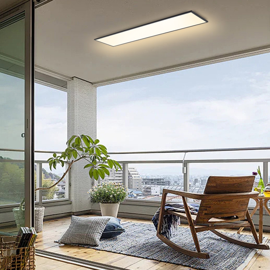 Brilagi - Светодиодный потолочный светильник с регулированием яркости SLIMFRAME LED/58W/230V 120x30 cm 3000-6000K черная + дистанционное управление