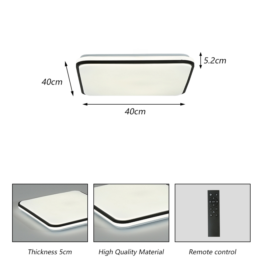 Brilagi - Светодиодный потолочный светильник с регулированием яркости SMART LED/28W/230V 3000-6000K 40x40 см Wi-Fi Tuya + дистанционное управление