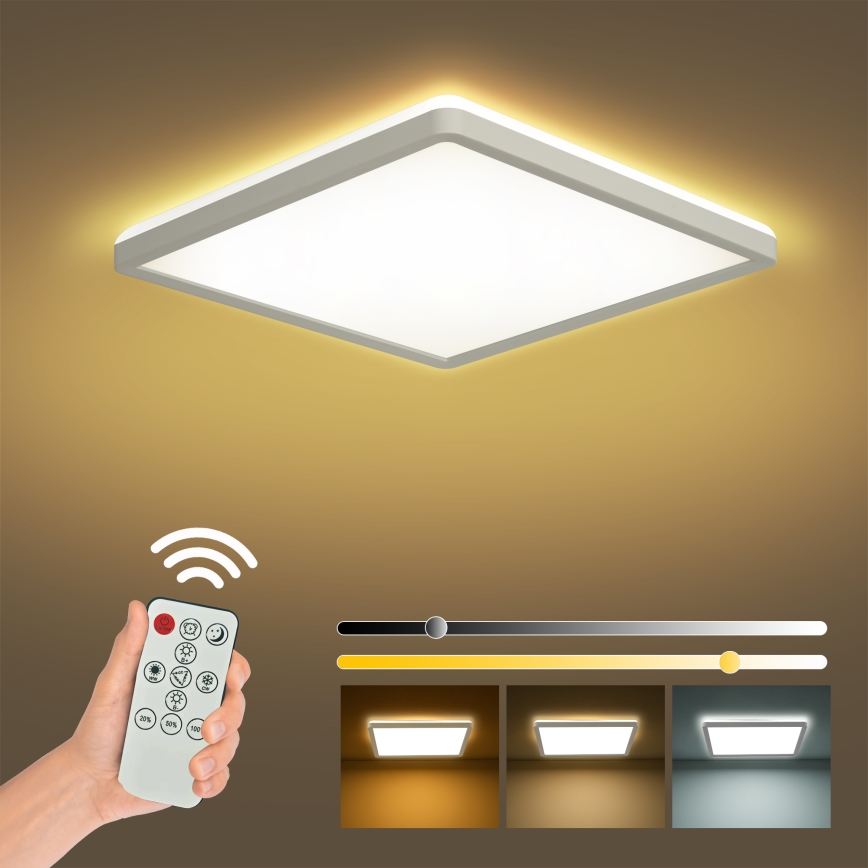 Brilagi - Светодиодный потолочный светильник с регулированием яркости ULTRA SLIM LED/18W/230V 2700-6500K 30x30 см белый + дистанционное управление