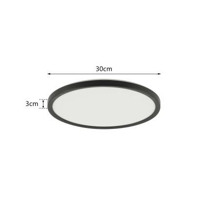 Brilagi - Светодиодный потолочный светильник с регулированием яркости ULTRA SLIM LED/18W/230V 2700-6500K диаметр 30 см черный + дистанционное управление