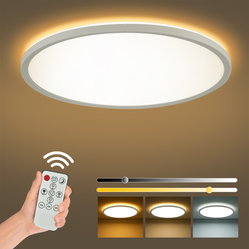 Brilagi - Светодиодный потолочный светильник с регулированием яркости ULTRA SLIM LED/24W/230V 2700-6500K диаметр 42 см белый + дистанционное управление
