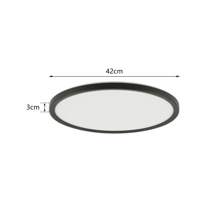 Brilagi - Светодиодный потолочный светильник с регулированием яркости ULTRA SLIM LED/24W/230V 2700-6500K диаметр 42 см черный + дистанционное управление