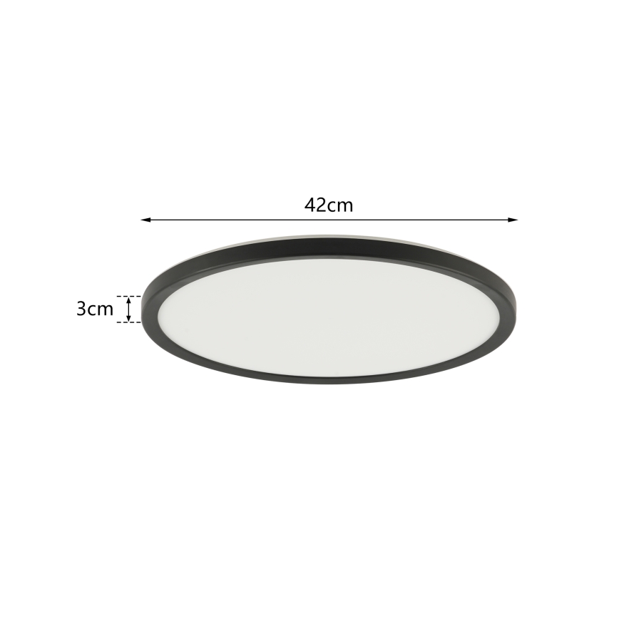 Brilagi - Светодиодный потолочный светильник с регулированием яркости ULTRA SLIM LED/24W/230V 2700-6500K диаметр 42 см черный + дистанционное управление