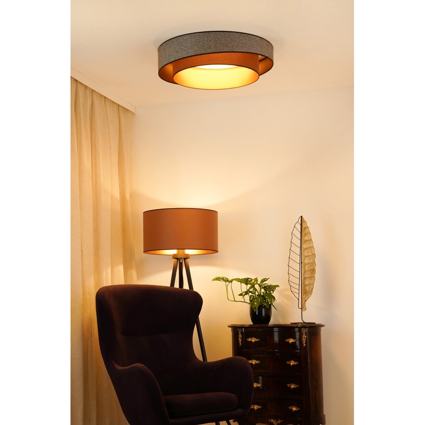 Brilagi - Светодиодный потолочный светильник с регулированием яркости VEGAS SHINE LED/24W/230V диаметр 60 см 3000/4000/6500K коричневый + дистанционное управление