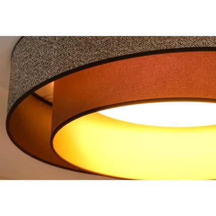 Brilagi - Светодиодный потолочный светильник с регулированием яркости VEGAS SHINE LED/24W/230V диаметр 60 см 3000/4000/6500K коричневый + дистанционное управление