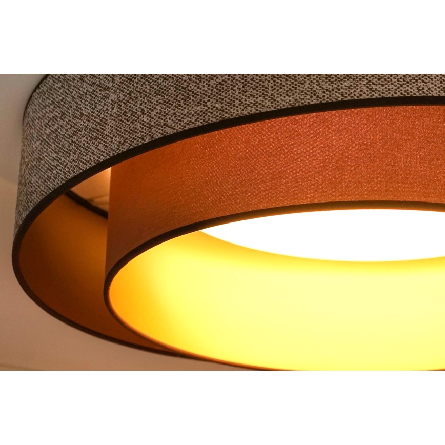 Brilagi - Светодиодный потолочный светильник с регулированием яркости VEGAS SHINE LED/24W/230V диаметр 60 см 3000/4000/6500K коричневый + дистанционное управление