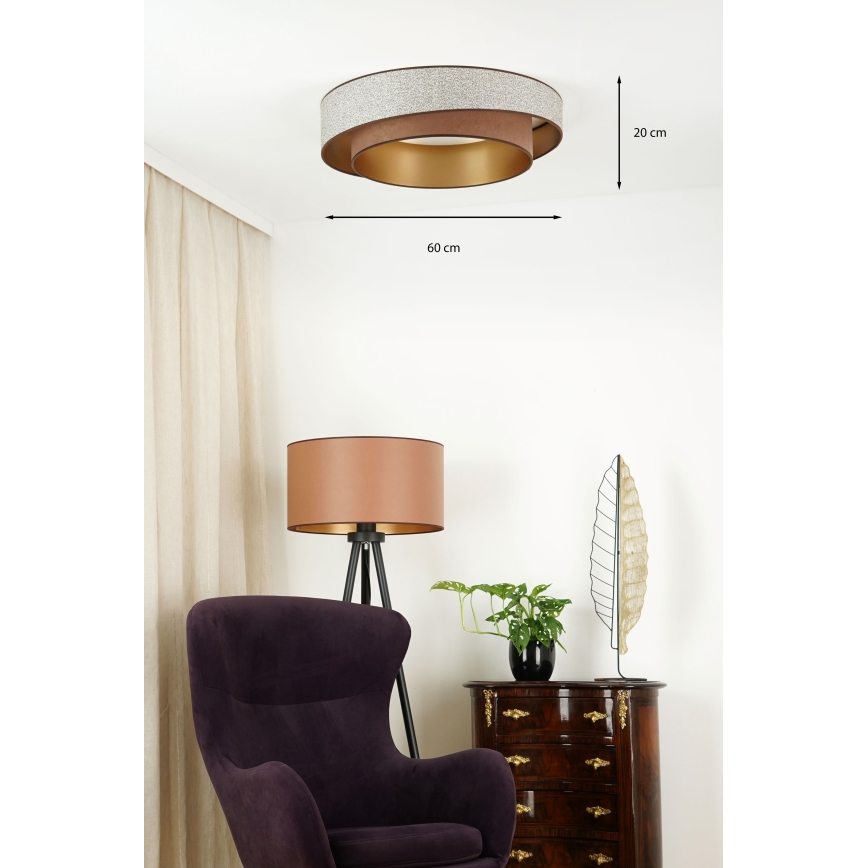 Brilagi - Светодиодный потолочный светильник с регулированием яркости VEGAS SHINE LED/24W/230V диаметр 60 см 3000/4000/6500K коричневый + дистанционное управление