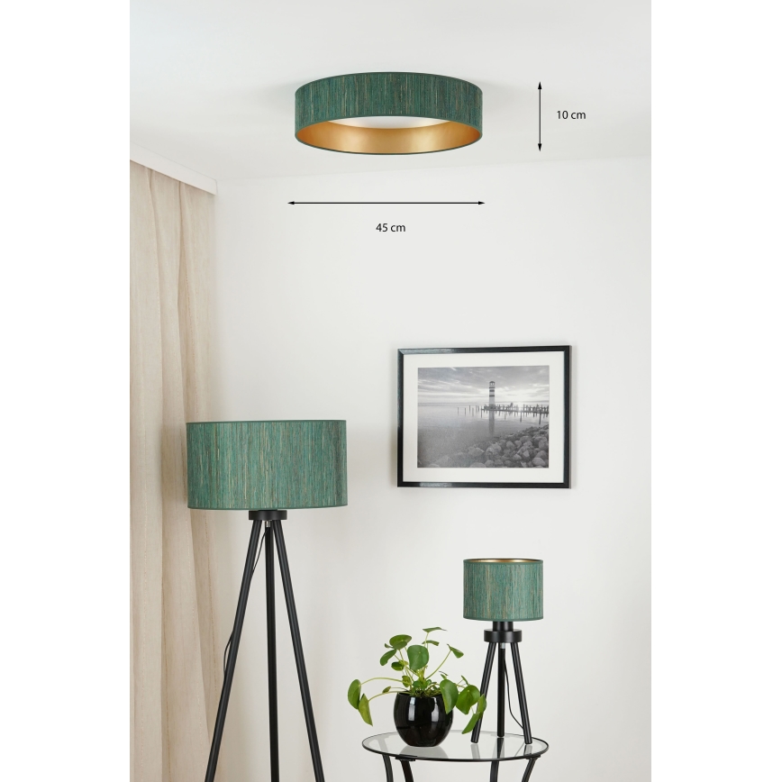 Brilagi - Светодиодный потолочный светильник с регулированием яркости VEGAS SHINE LED/24W/230V 3000/4000/6500K сено зеленый/золотистый + дистанционное управление