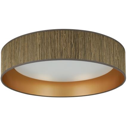 Brilagi - Светодиодный потолочный светильник с регулированием яркости VEGAS SHINE LED/24W/230V 3000/4000/6500K сено коричневый/золотистый + дистанционное управление