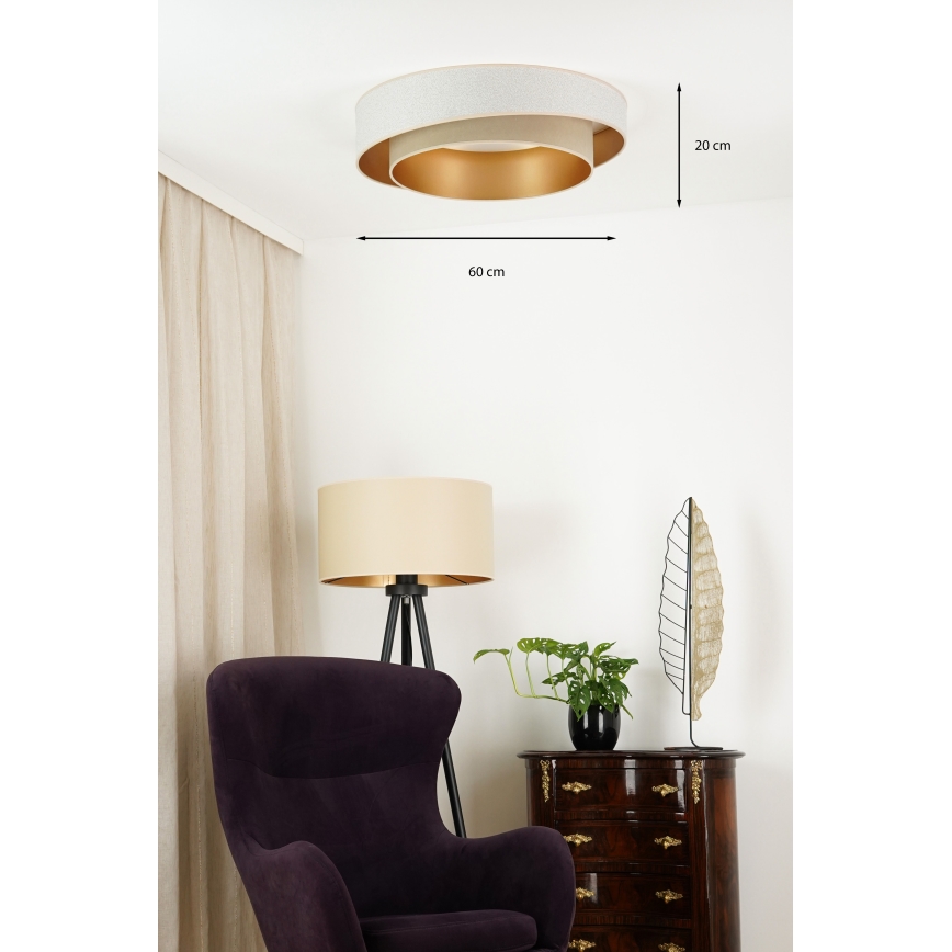 Brilagi - Светодиодный потолочный светильник с регулированием яркости VEGAS SHINE LED/24W/230V диаметр 60 см 3000/4000/6500K кремовый/бежевый + дистанционное управление