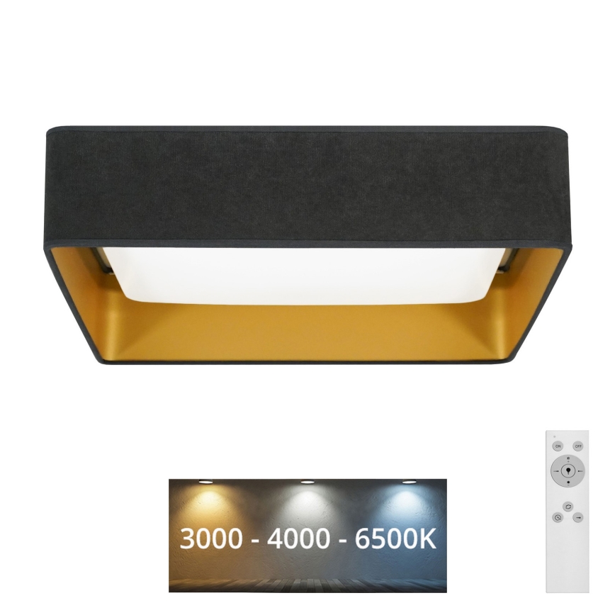 Brilagi - Светодиодный потолочный светильник с регулированием яркости VELVET SQUARE LED/24W/230V 3000/4000/6500K + дистанционное управление серый