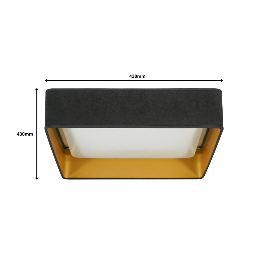 Brilagi - Светодиодный потолочный светильник с регулированием яркости VELVET SQUARE LED/24W/230V 3000/4000/6500K + дистанционное управление серый