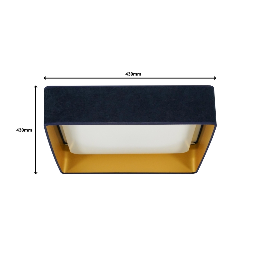 Brilagi - Светодиодный потолочный светильник с регулированием яркости VELVET SQUARE LED/24W/230V 3000/4000/6500K + дистанционное управление темно-синий