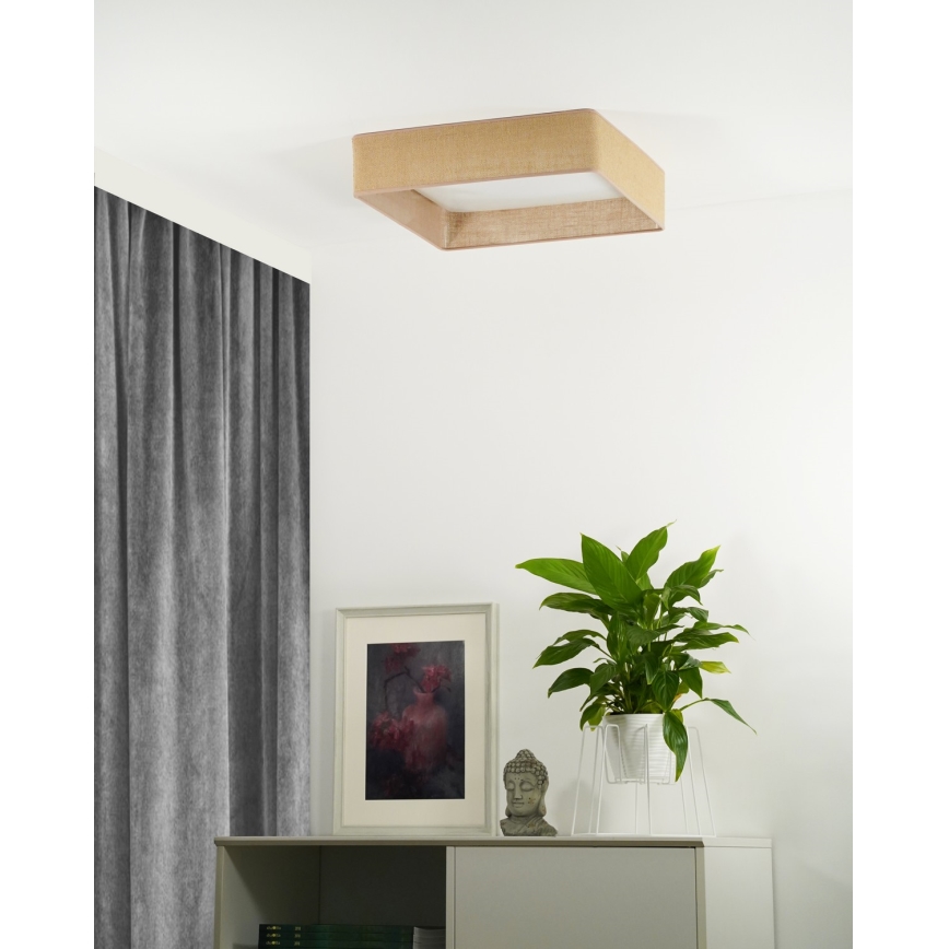 Brilagi - Светодиодный потолочный светильник с регулированием яркости VELVET SQUARE LED/24W/230V 3000/4000/6500K + дистанционное управление коричневый