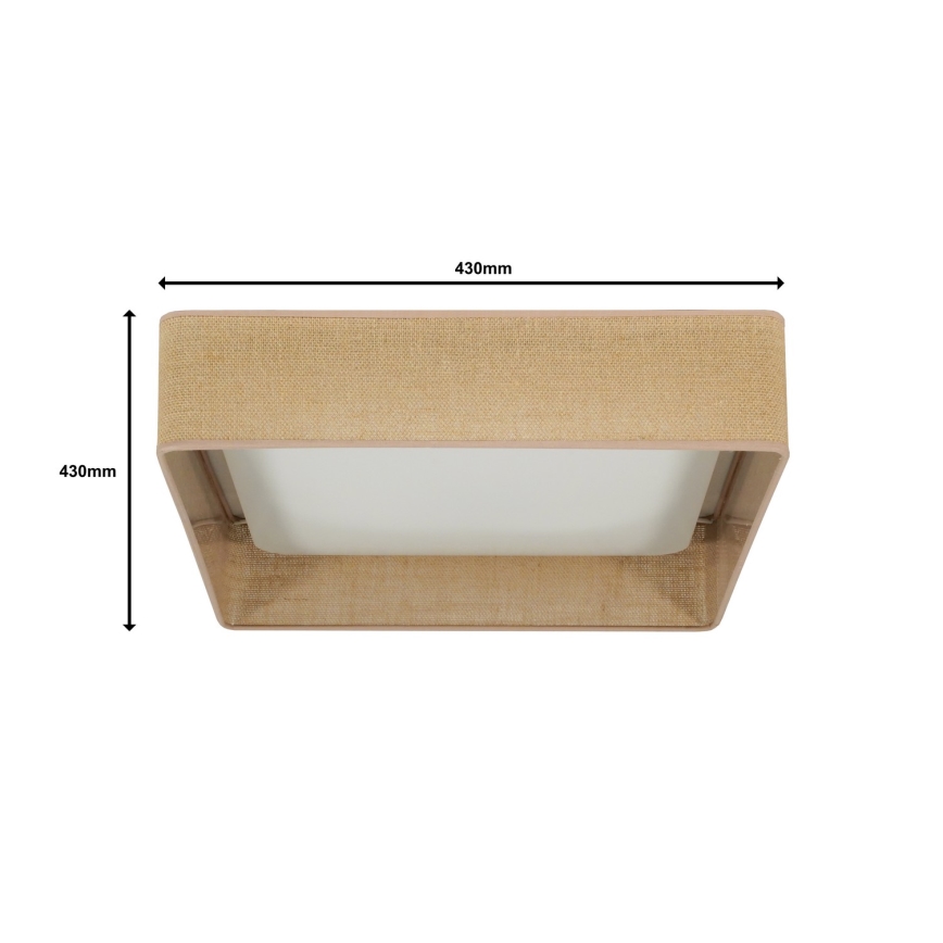 Brilagi - Светодиодный потолочный светильник с регулированием яркости VELVET SQUARE LED/24W/230V 3000/4000/6500K + дистанционное управление коричневый