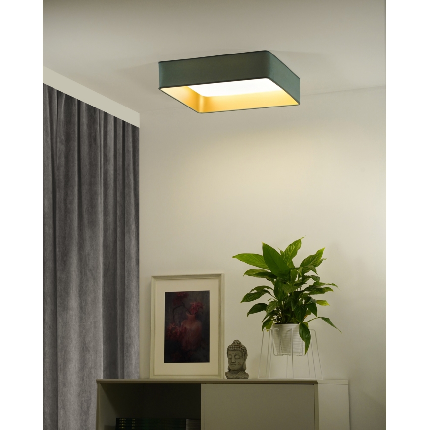 Brilagi - Светодиодный потолочный светильник с регулированием яркости VELVET SQUARE SMART LED/36W/230V 2700-6500K Wi-Fi Tuya + дистанционное управление мятный
