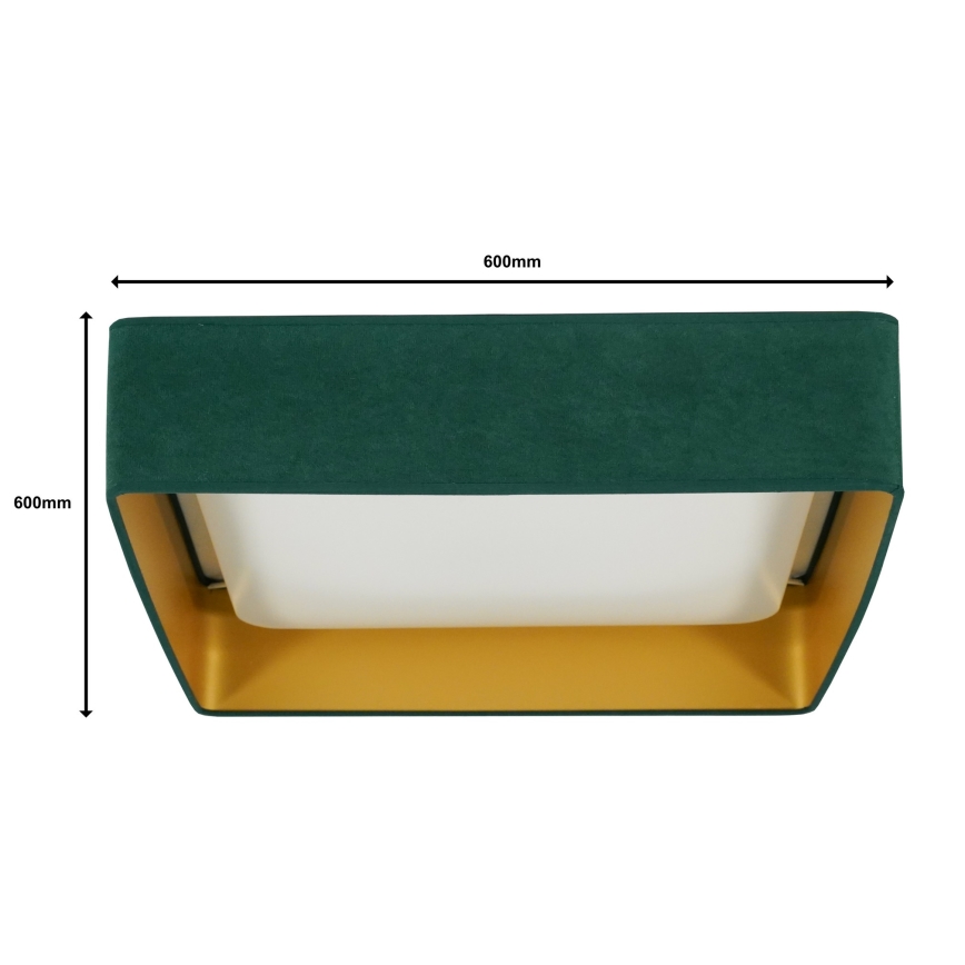 Brilagi - Светодиодный потолочный светильник с регулированием яркости VELVET SQUARE SMART LED/36W/230V 2700-6500K Wi-Fi Tuya + дистанционное управление зеленый