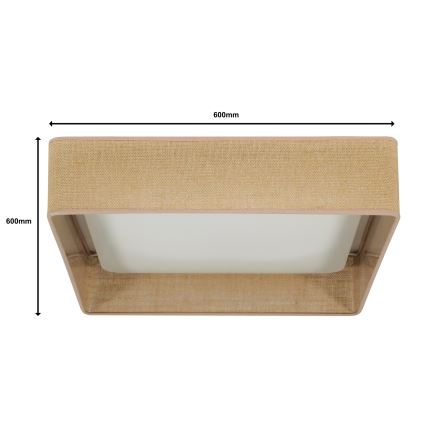Brilagi - Светодиодный потолочный светильник с регулированием яркости VELVET SQUARE SMART LED/36W/230V 2700-6500K Wi-Fi Tuya + дистанционное управление коричневый