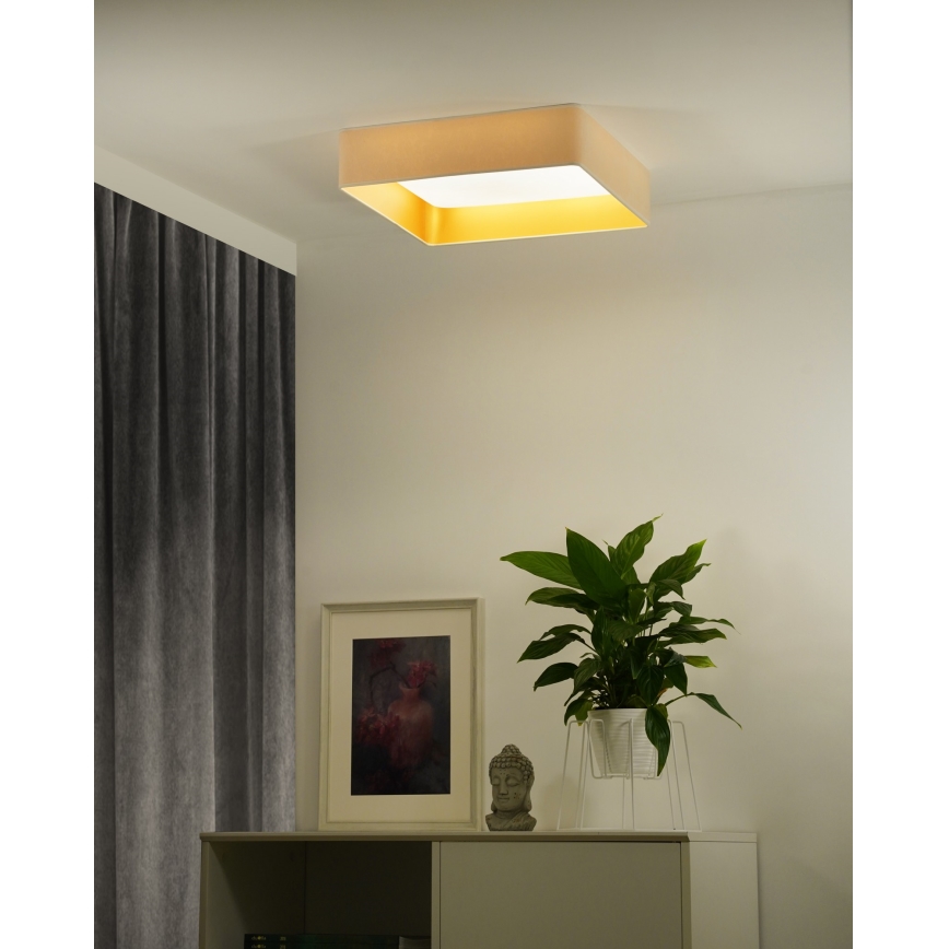 Brilagi - Светодиодный потолочный светильник с регулированием яркости VELVET SQUARE SMART LED/36W/230V 2700-6500K Wi-Fi Tuya + дистанционное управление кремовый