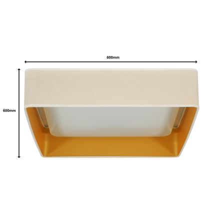 Brilagi - Светодиодный потолочный светильник с регулированием яркости VELVET SQUARE SMART LED/36W/230V 2700-6500K Wi-Fi Tuya + дистанционное управление кремовый