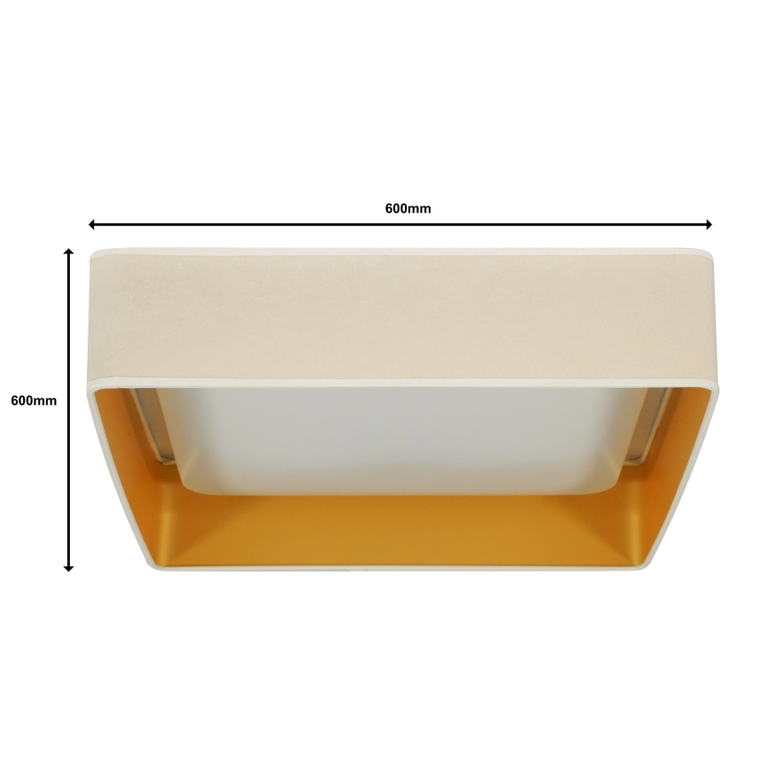 Brilagi - Светодиодный потолочный светильник с регулированием яркости VELVET SQUARE SMART LED/36W/230V 2700-6500K Wi-Fi Tuya + дистанционное управление кремовый