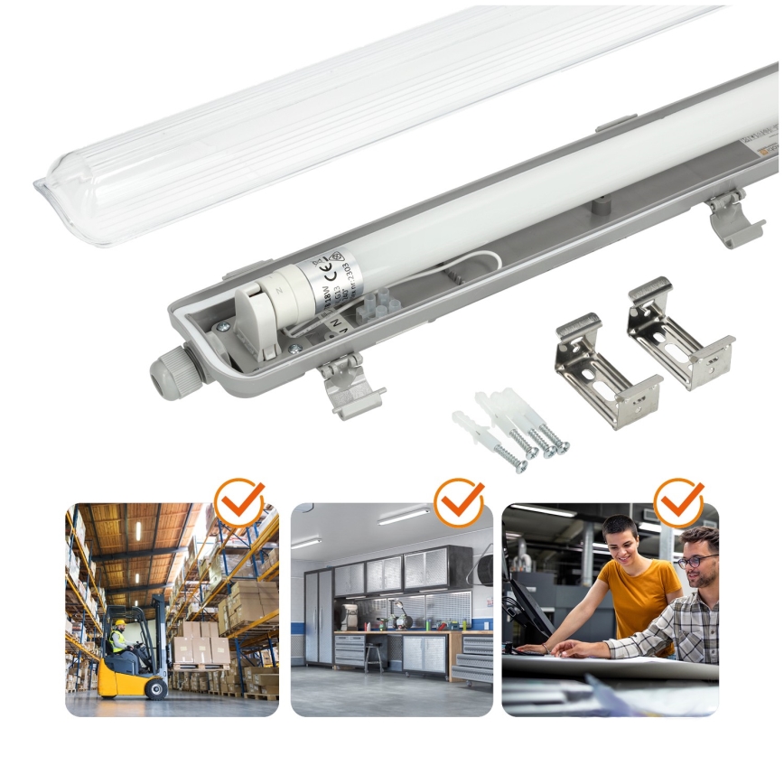 Brilagi - Светодиодный технический люминесцентный светильник OPTIMA T8 1xG13/18W/230V 4000K IP65 128 см