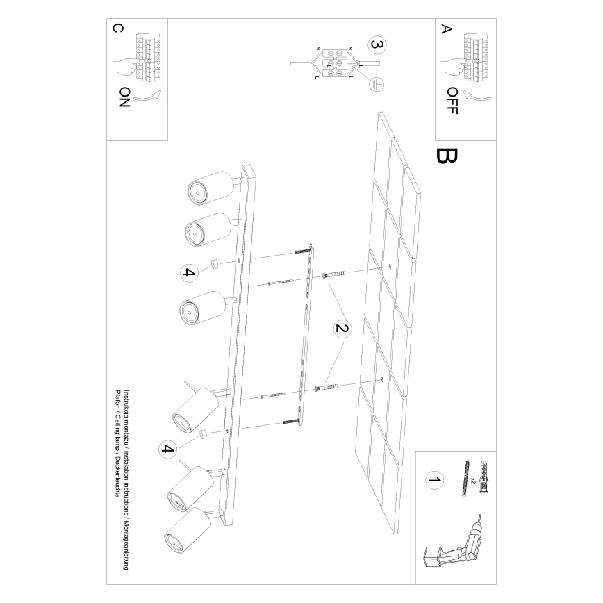 Brilagi -  Светодиодный точечный светильник ASMUS 6xGU10/7W/230V белый