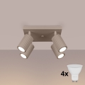 Brilagi - Светодиодный точечный светильник CRESTO 4xGU10/10W/230V тауп