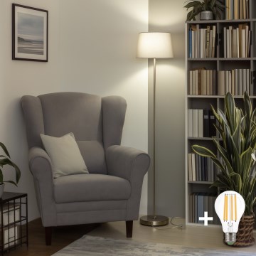 Brilagi - светодиодный торшер CERIA 1xE27/40W/230V диам. 30 см серый/матовый хром