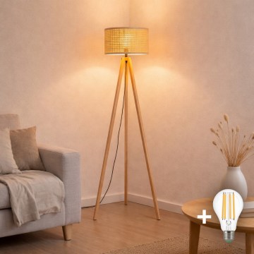 Brilagi - светодиодный торшер CERIA 1xE27/60W/230V, диаметр 25 см, бежевый