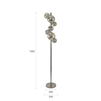 Brilagi - Светодиодный торшер MILLA 7xG9/3W/230V блестящий хром/дымчатый