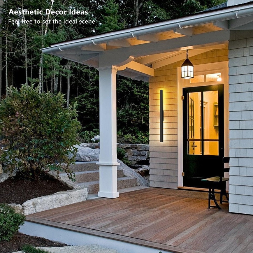 Brilagi - уличный настенный светильник LED LUNA, 24 Вт, 230 В, 4000 К, IP65, длина 100 см, чёрный, индекс цветопередачи CRI 90