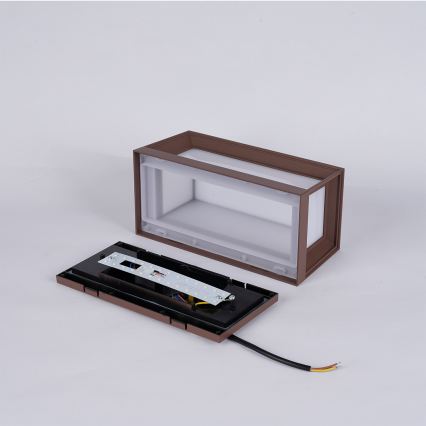 Brilagi - наружный настенный светильник с датчиком PARKER LED/12W/230V, коричневый, IP44
