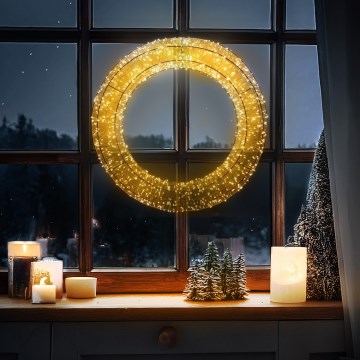 Brilagi - Светодиодный уличный рождественский венок, 6 Вт/230 В, IP44, 50 см