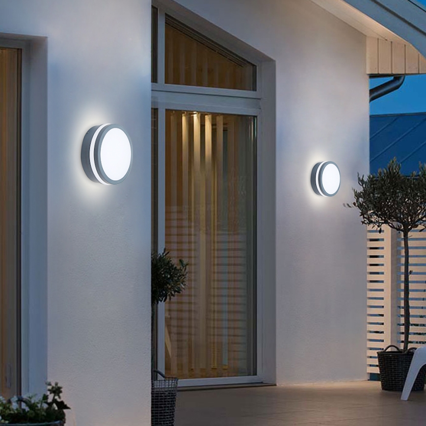 Brilagi - Светодиодный уличный светильник с датчиком BENE LED/18W/230V диаметр 22 см антрацит IP54