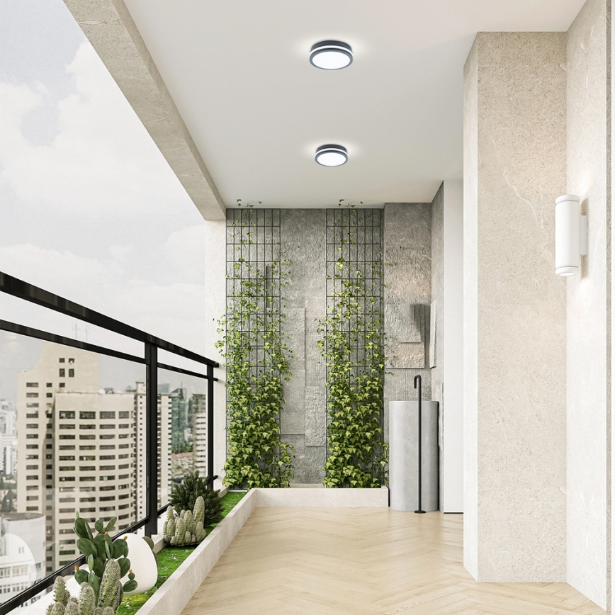 Brilagi - Светодиодный уличный светильник с датчиком BENE LED/18W/230V диаметр 22 см антрацит IP54