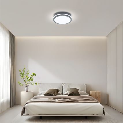 Brilagi - Светодиодный уличный светильник с датчиком BENE LED/24W/230V диаметр 26 см антрацит IP54