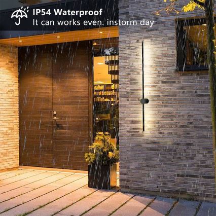 Brilagi - LED уличный настенный светильник AURA LED/20W/230V 4000K IP54 97 см черный CRI 90