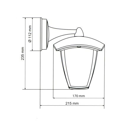 Brilagi - Светодиодный уличный настенный светильник LUNA 1xE27/60W/230V IP44