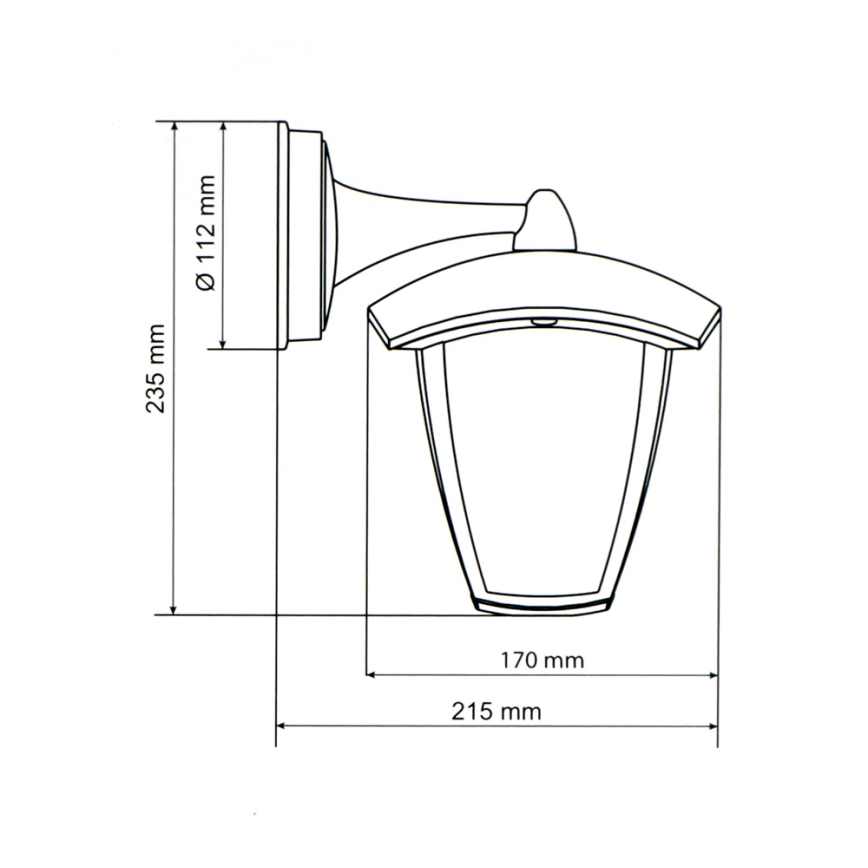 Brilagi - Светодиодный уличный настенный светильник LUNA 1xE27/60W/230V IP44