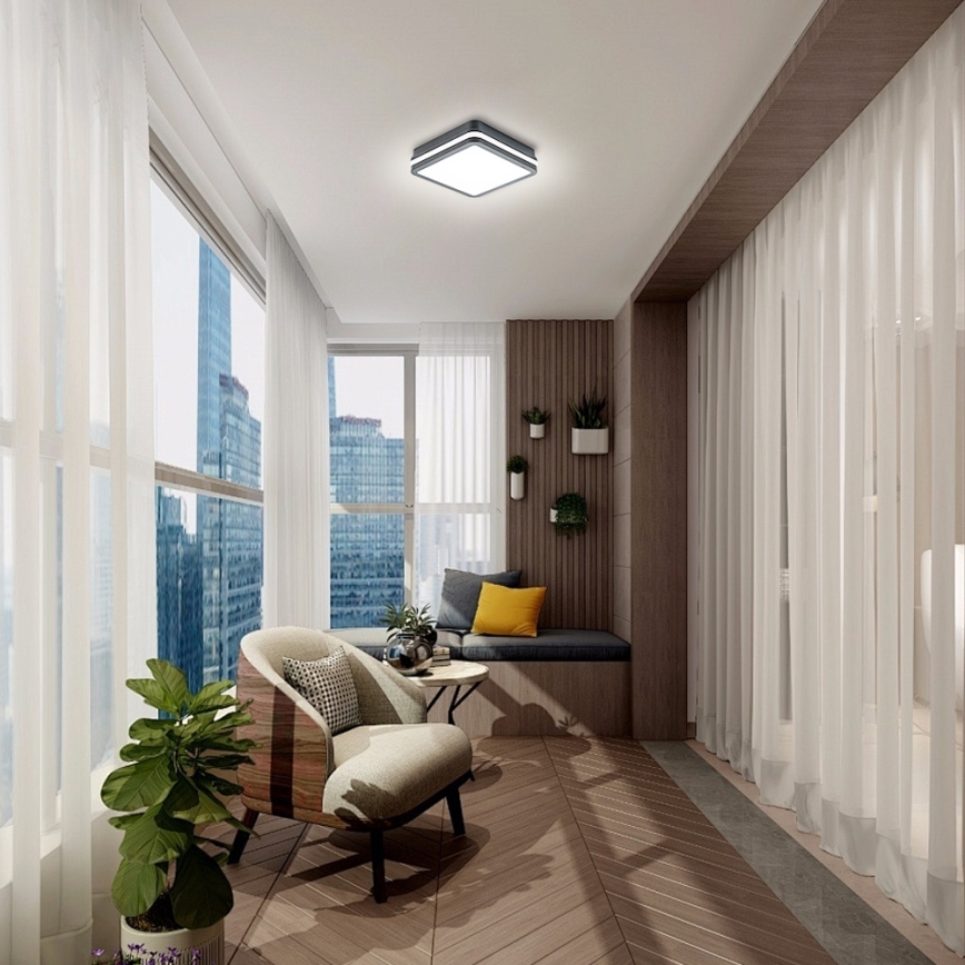 Brilagi - Светодиодный уличный светильник с датчиком BENE LED/18W/230V 22x22 см антрацит IP54