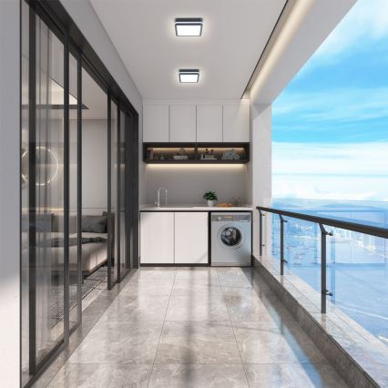 Brilagi - Светодиодный уличный светильник с датчиком BENE LED/18W/230V 22x22 см антрацит IP54