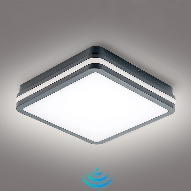 Brilagi - Светодиодный уличный светильник с датчиком BENE LED/24W/230V 26x26 см антрацит IP54