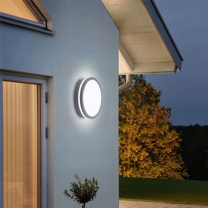 Brilagi - Светодиодный уличный светильник с датчиком BENE LED/24W/230V диаметр 26 см антрацит IP54
