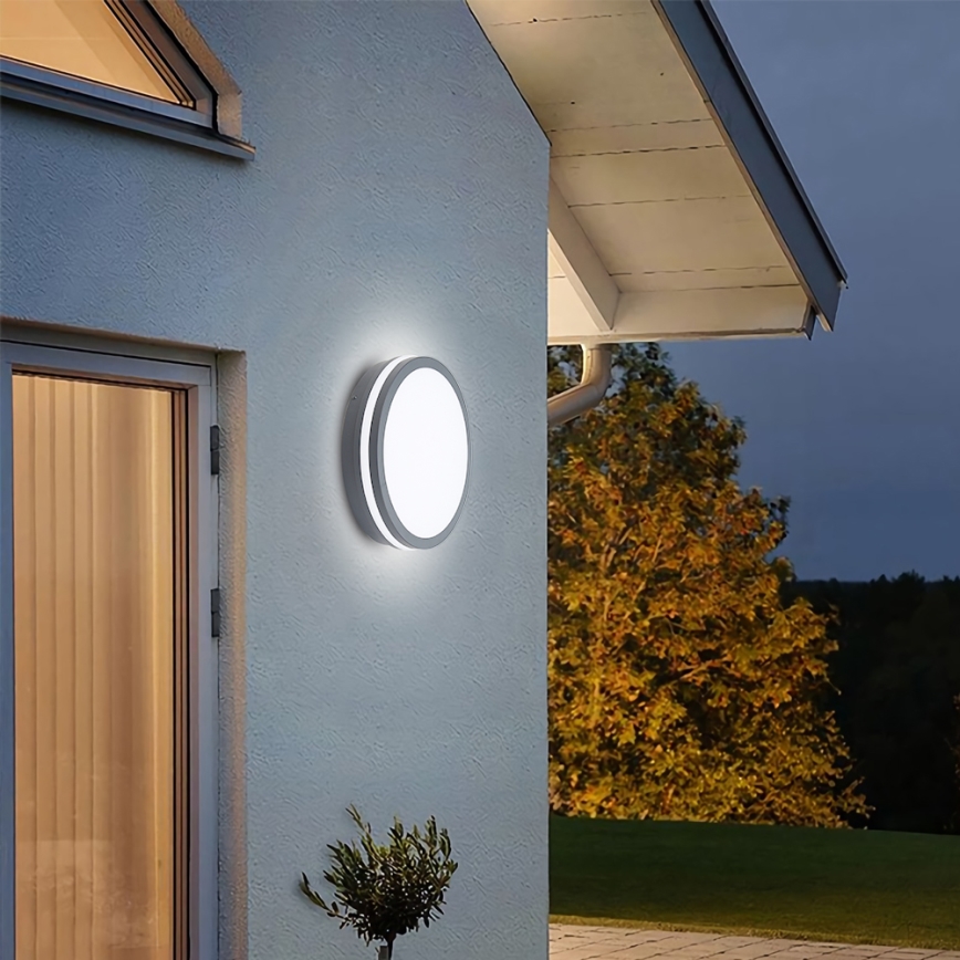 Brilagi - Светодиодный уличный светильник с датчиком BENE LED/24W/230V диаметр 26 см антрацит IP54