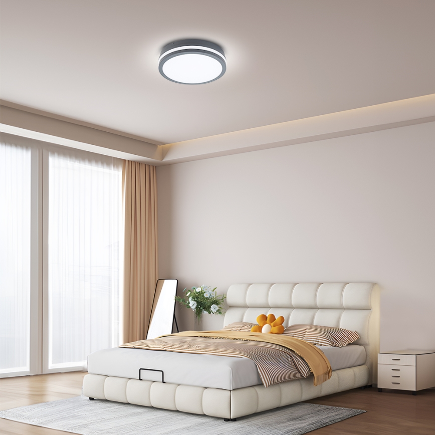 Brilagi - Светодиодный уличный светильник с датчиком BENE LED/24W/230V диаметр 26 см антрацит IP54