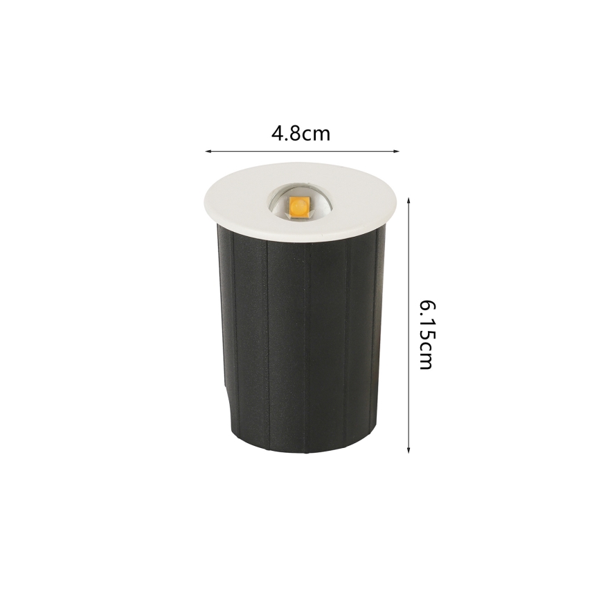 Brilagi - Светодиодный встраиваемый уличный светильник STAIRDOT LED/2W/230V белый IP65 круглый