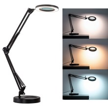 Brilagi - Светодиодная настольная лампа с регулированием яркости и увеличительным стеклом LENS LED/12W/5V 3000/4200/6000K черный