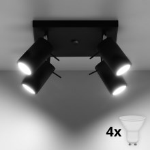 Brilagi -  Светодиодный точечный светильник ASMUS 4xGU10/7W/230V черный